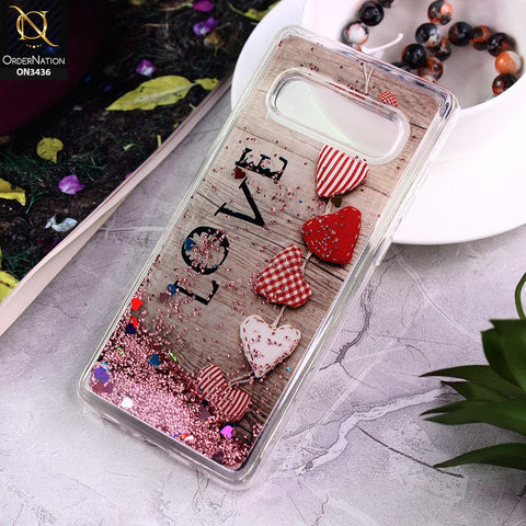 Samsung Galaxy S10 Plus Cover - Design 3 - Trendy Cute Design Soft Silicone Bling Sparkle Moving  Liquid Glitter Case