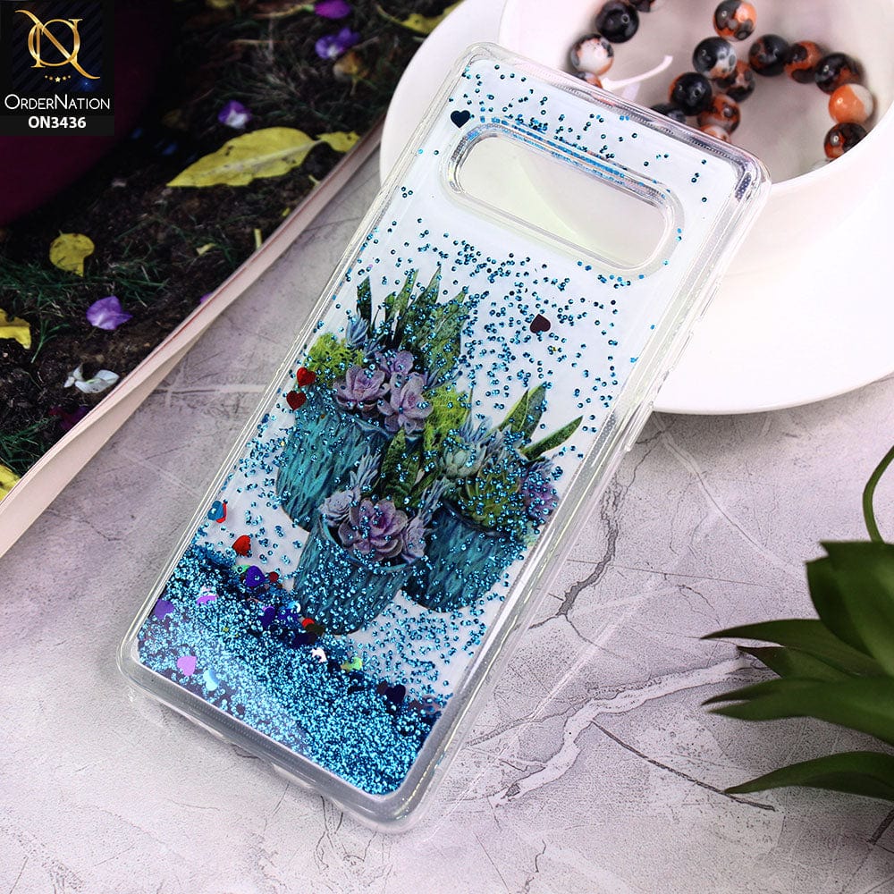 Samsung Galaxy S10 Plus Cover - Design 4 - Trendy Cute Design Soft Silicone Bling Sparkle Moving  Liquid Glitter Case