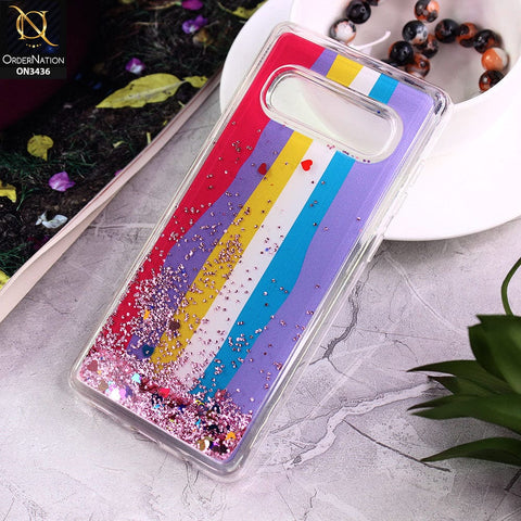 Samsung Galaxy S10 Plus Cover - Design 5 - Trendy Cute Design Soft Silicone Bling Sparkle Moving  Liquid Glitter Case
