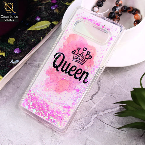 Samsung Galaxy S10 Plus Cover - Design 8 - Trendy Cute Design Soft Silicone Bling Sparkle Moving  Liquid Glitter Case