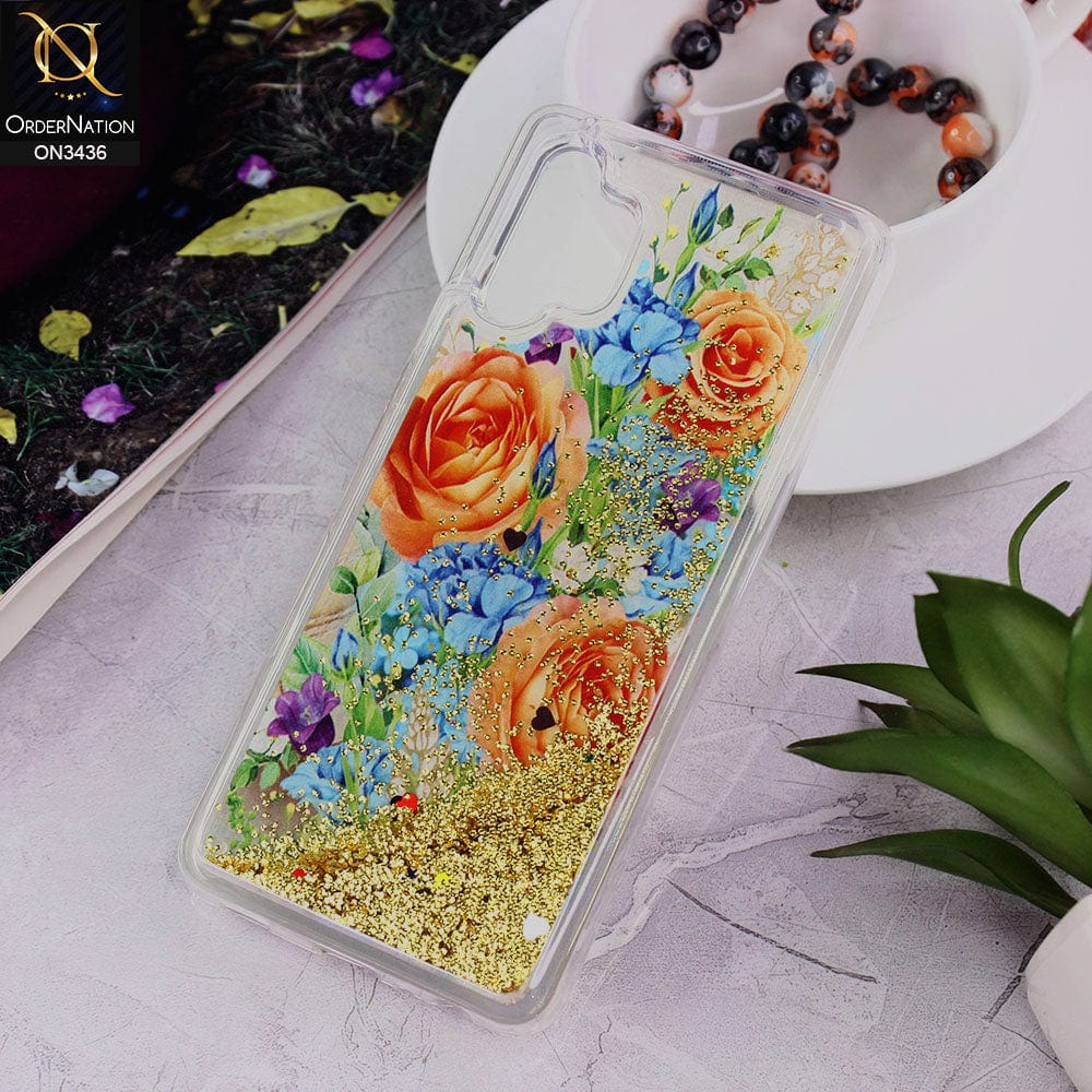 Samsung Galaxy A32 Cover - Design 10 - Trendy Cute Design Soft Silicone Bling Sparkle Moving  Liquid Glitter Case