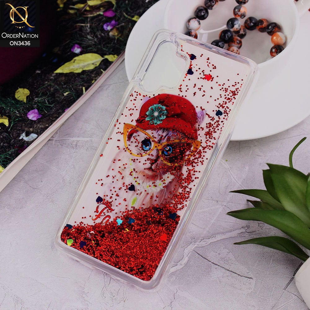 Samsung Galaxy A32 Cover - Design 1 - Trendy Cute Design Soft Silicone Bling Sparkle Moving  Liquid Glitter Case
