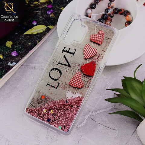 Samsung Galaxy A32 Cover - Design 3 - Trendy Cute Design Soft Silicone Bling Sparkle Moving  Liquid Glitter Case