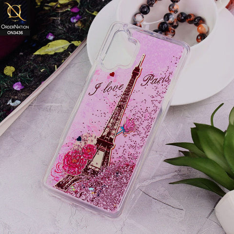 Samsung Galaxy A32 Cover - Design 4 - Trendy Cute Design Soft Silicone Bling Sparkle Moving  Liquid Glitter Case