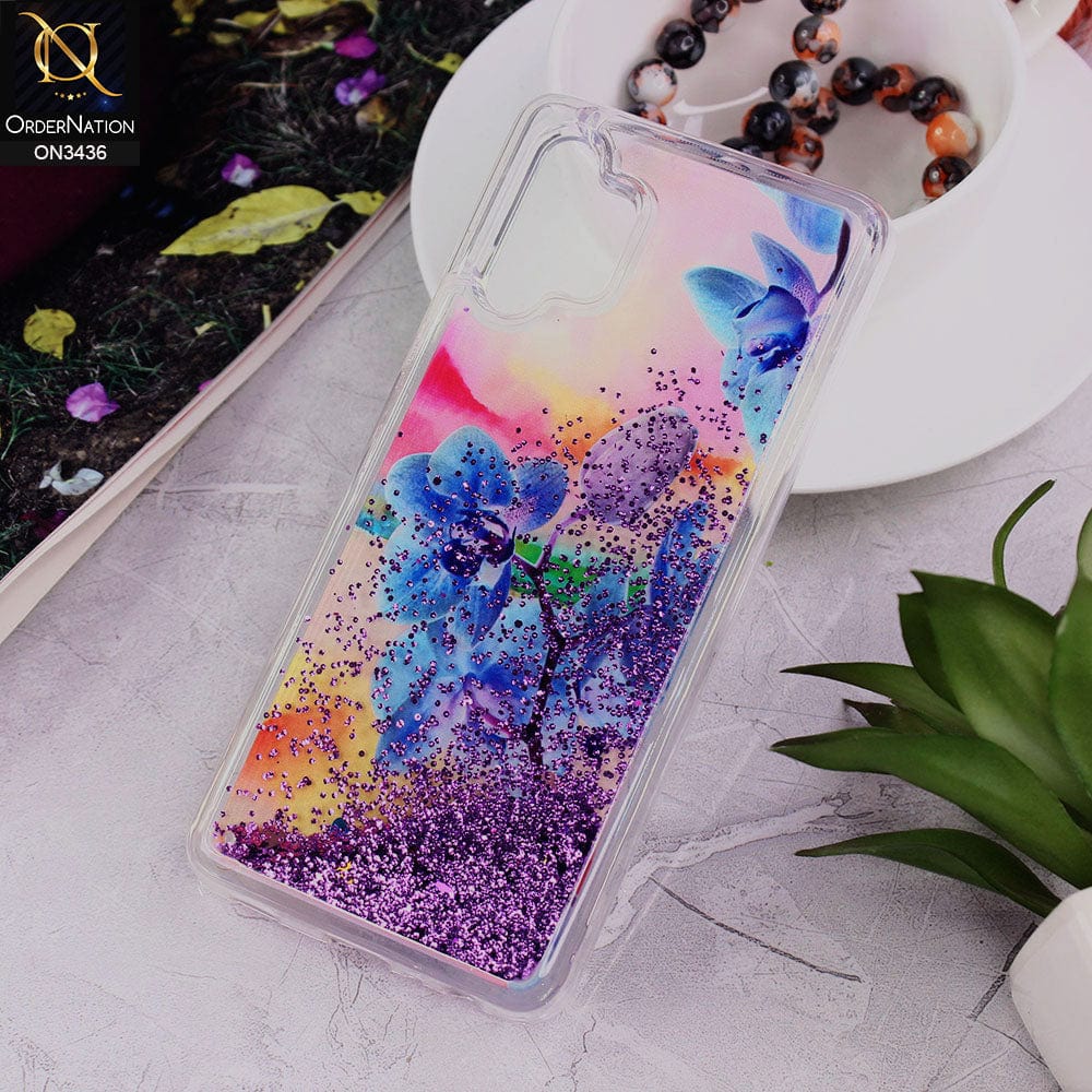 Samsung Galaxy A32 Cover - Design 7 - Trendy Cute Design Soft Silicone Bling Sparkle Moving  Liquid Glitter Case