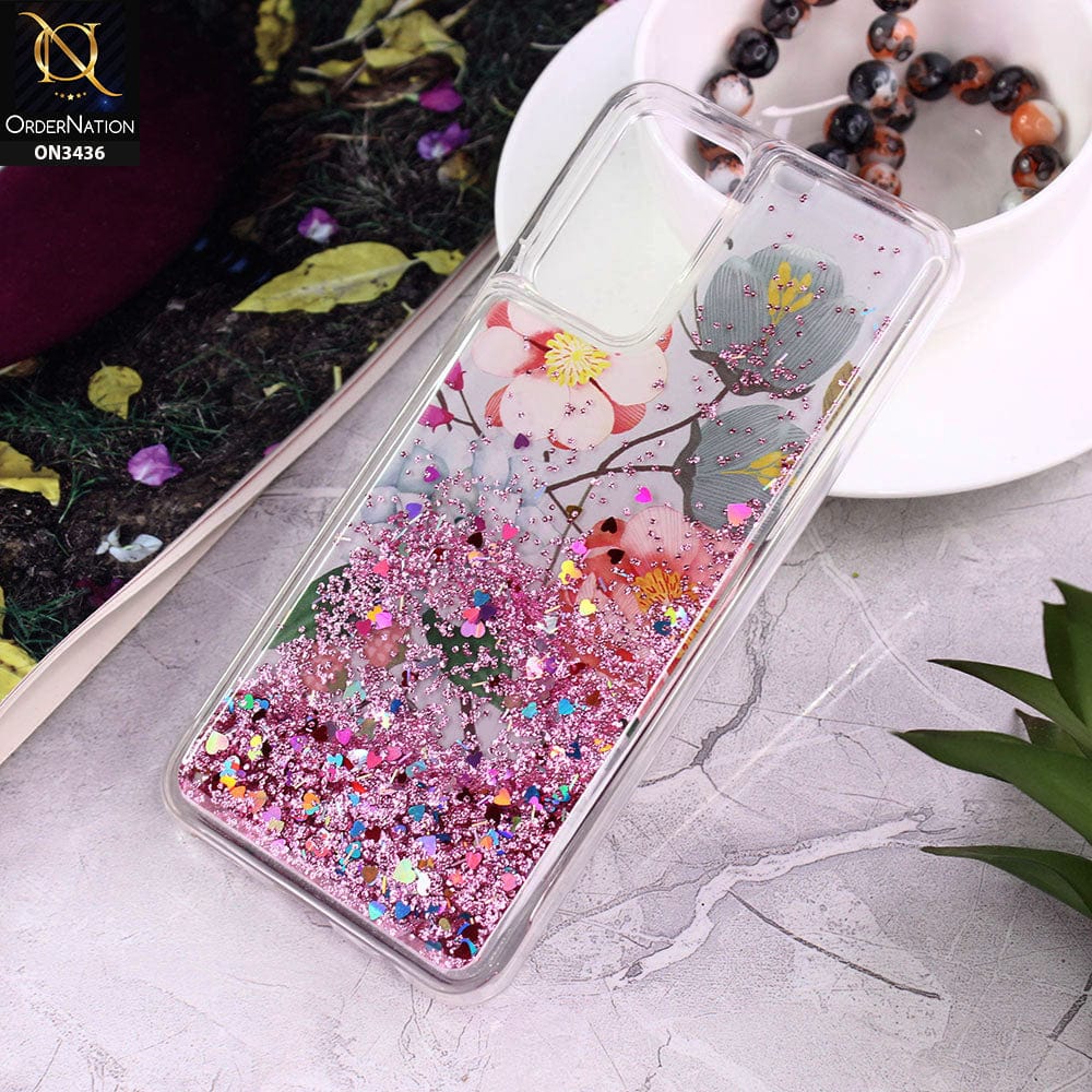 Vivo V21e Cover - Design 13 - Trendy Cute Design Soft Silicone Bling Sparkle Moving  Liquid Glitter Case