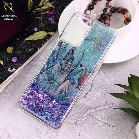 Vivo V21e Cover - Design 15 - Trendy Cute Design Soft Silicone Bling Sparkle Moving  Liquid Glitter Case