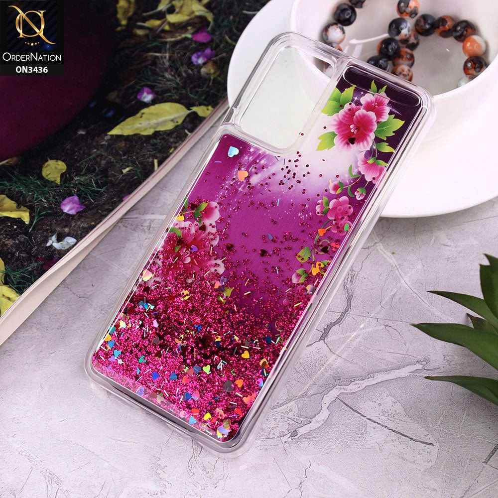 Vivo V21e Cover - Design 1 - Trendy Cute Design Soft Silicone Bling Sparkle Moving  Liquid Glitter Case