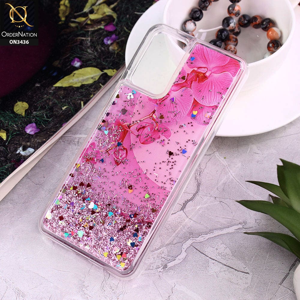 Vivo V21e Cover - Design 2 - Trendy Cute Design Soft Silicone Bling Sparkle Moving  Liquid Glitter Case