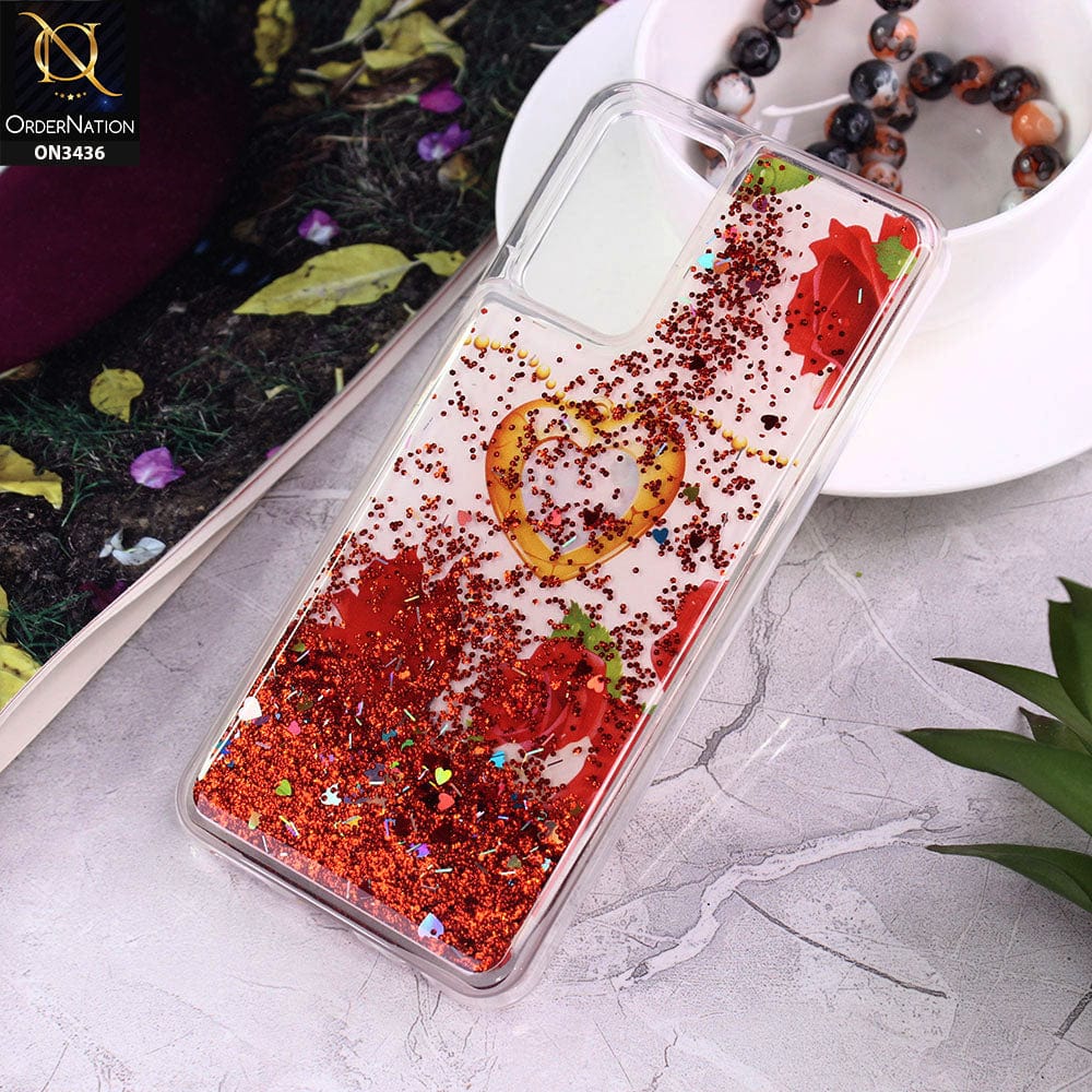Vivo V21e Cover - Design 3 - Trendy Cute Design Soft Silicone Bling Sparkle Moving  Liquid Glitter Case