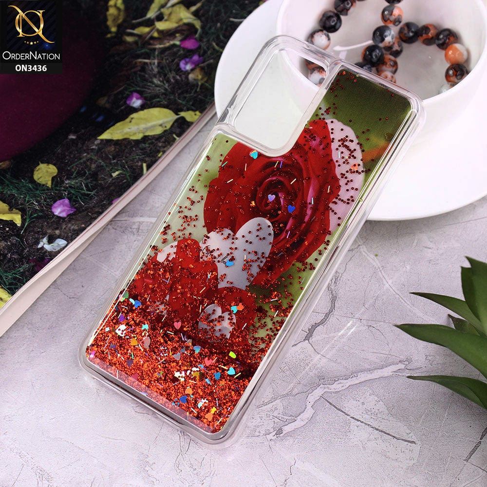 Vivo V21e Cover - Design 4 - Trendy Cute Design Soft Silicone Bling Sparkle Moving  Liquid Glitter Case