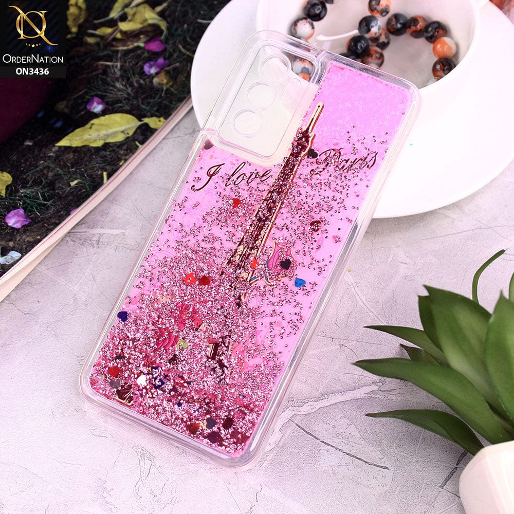 Vivo V23e Cover - Design 10 - Trendy Cute Design Soft Silicone Bling Sparkle Moving  Liquid Glitter Case