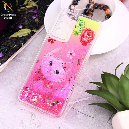 Vivo V23e Cover - Design 8 - Trendy Cute Design Soft Silicone Bling Sparkle Moving  Liquid Glitter Case