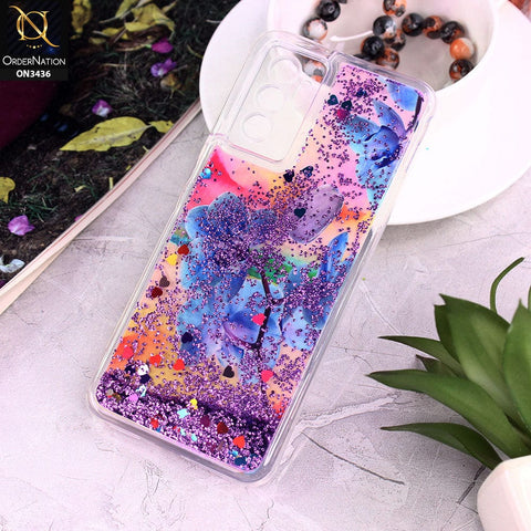Vivo S10e Cover - Design 9 - Trendy Cute Design Soft Silicone Bling Sparkle Moving  Liquid Glitter Case