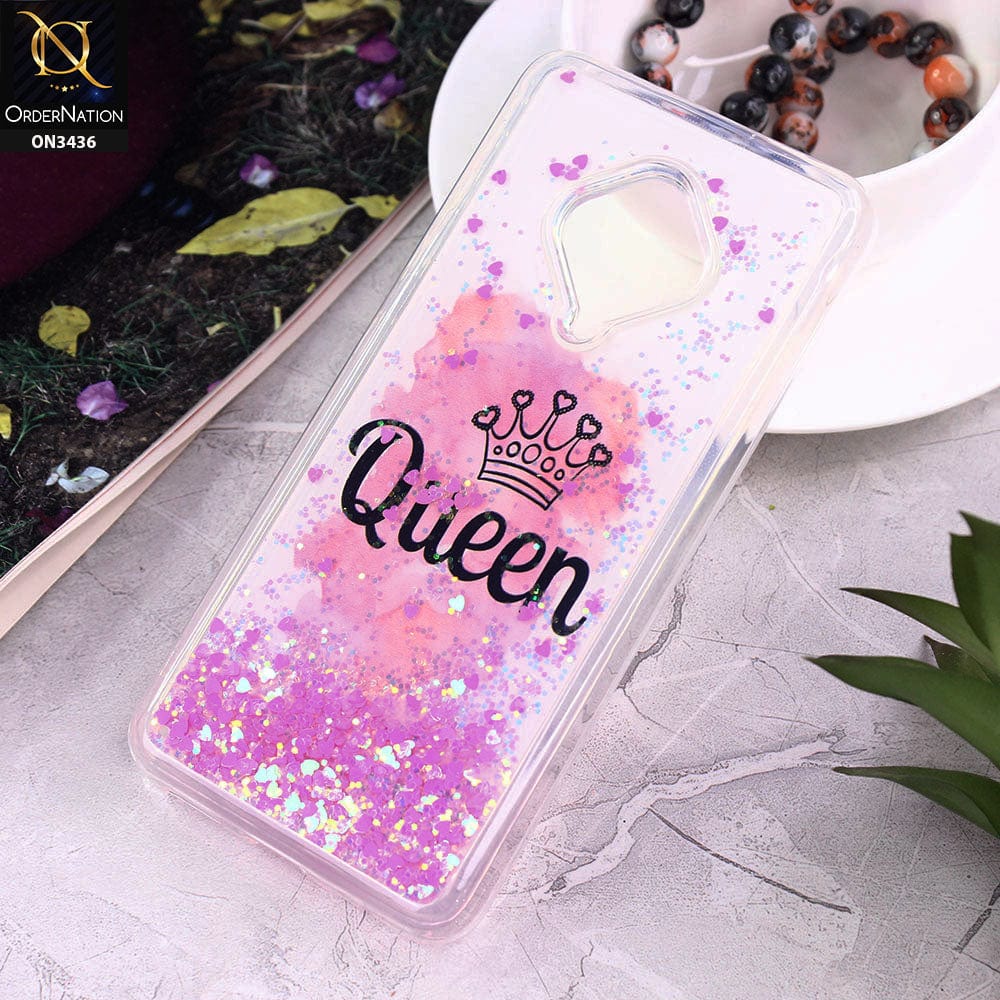 Vivo S1 Pro Cover - Design 10 - Trendy Cute Design Soft Silicone Bling Sparkle Moving  Liquid Glitter Case