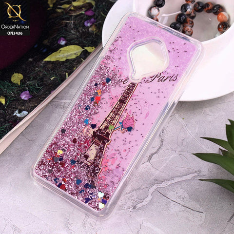 Vivo Y51 (2020 September) Cover - Design 12 - Trendy Cute Design Soft Silicone Bling Sparkle Moving  Liquid Glitter Case