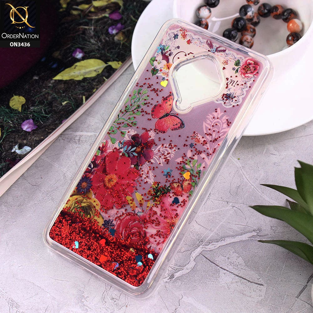 Vivo S1 Pro Cover - Design 1 - Trendy Cute Design Soft Silicone Bling Sparkle Moving  Liquid Glitter Case