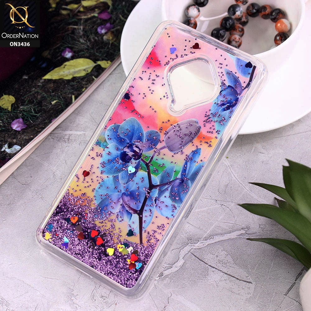 Vivo S1 Pro Cover - Design 2 - Trendy Cute Design Soft Silicone Bling Sparkle Moving  Liquid Glitter Case