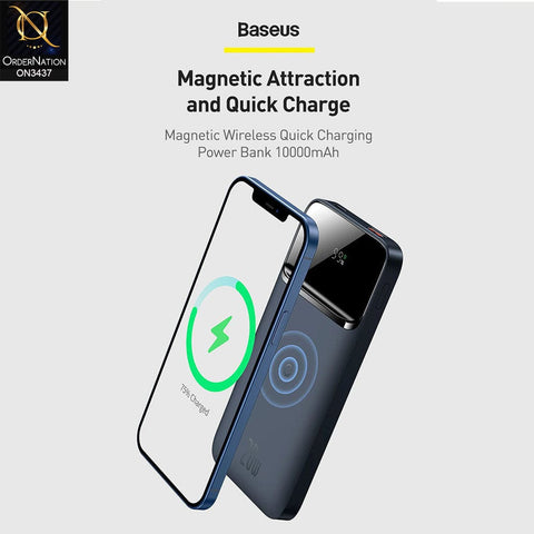 Blue - Baseus Magnetic Wireless Quick Charging Power Bank 20W 10000mAh