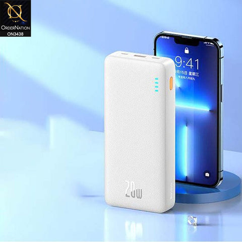 White - Baseus Airpow Quick Charge 20000mAh 20W Fast Charging Power Bank