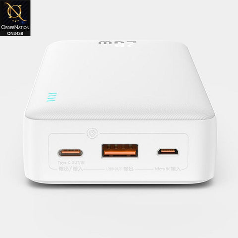 White - Baseus Airpow Quick Charge 20000mAh 20W Fast Charging Power Bank