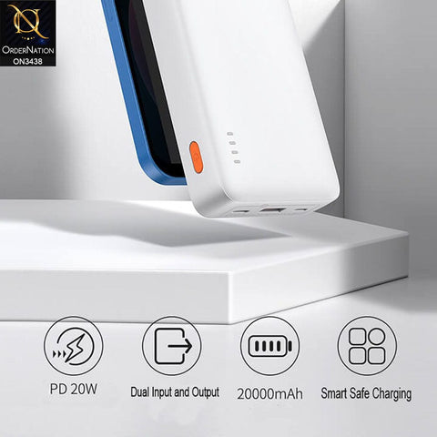 White - Baseus Airpow Quick Charge 20000mAh 20W Fast Charging Power Bank