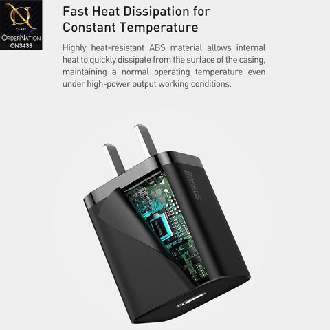 Black - Baseus Super SI Quick Charger 1C 20W Type-C (Cable not Included)