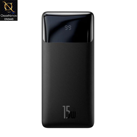 Black - Baseus Bipow Digital Display 10000mAh Power Bank 15W