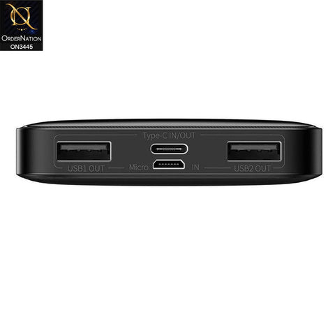 Black - Baseus Bipow Digital Display 10000mAh Power Bank 15W