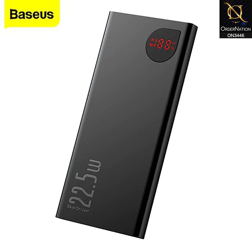 Baseus Adaman Metal 10,000mah 22.5W Black - Digital Display-Quick Charge Wired Power Bank