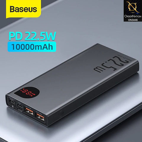 Baseus Adaman Metal 10,000mah 22.5W Black - Digital Display-Quick Charge Wired Power Bank