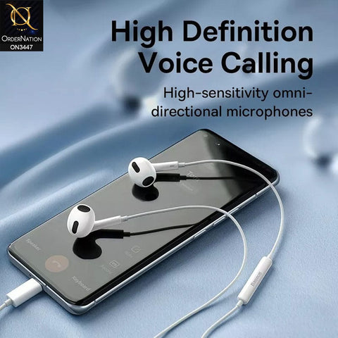 White - Baseus Encok C17 Type-C Lateral in-ear Wired Earphone with Mic