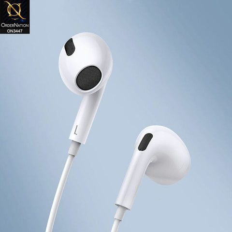 White - Baseus Encok C17 Type-C Lateral in-ear Wired Earphone with Mic