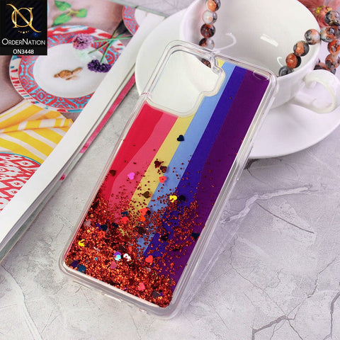 Oppo A94 Cover - Design3 - Rainbow Series Design Soft Silicone Bling Sparkle Moving  Liquid Glitter Case