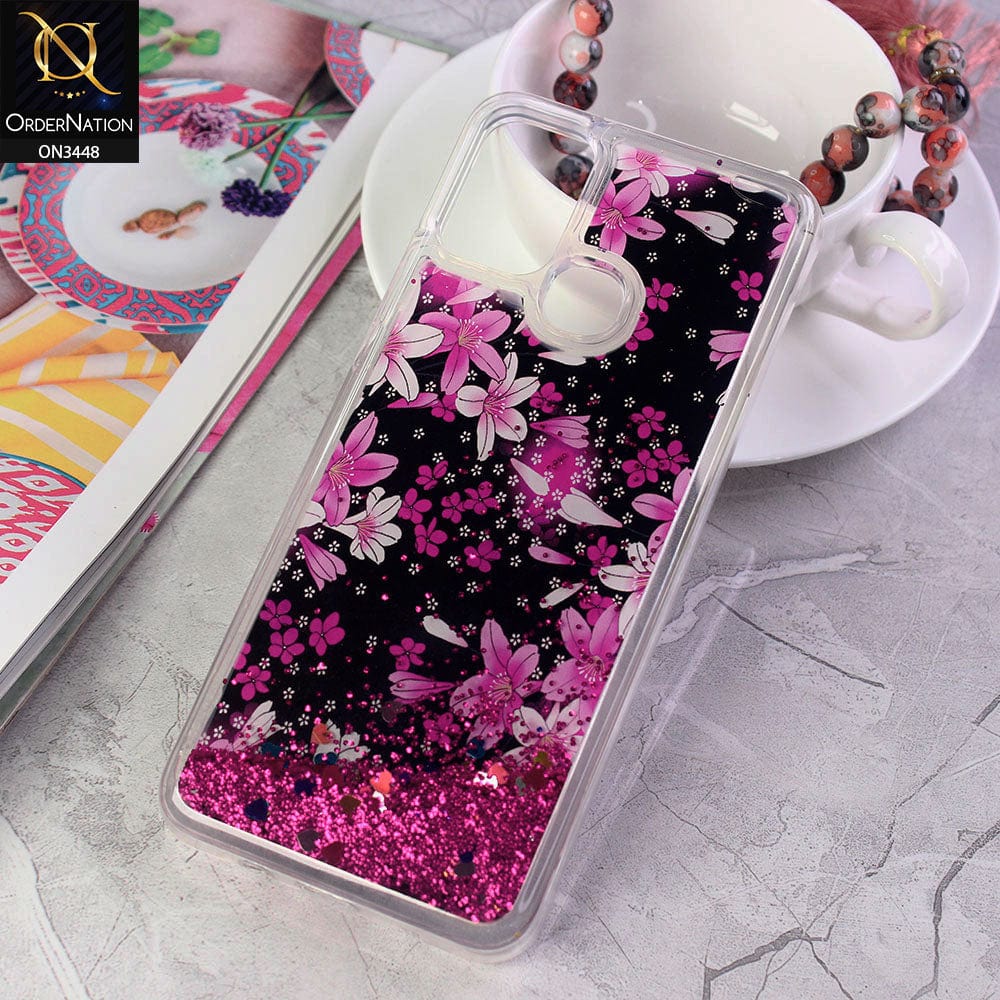 Infinix Hot 11 Play Cover - Design2 - Rainbow Series Design Soft Silicone Bling Sparkle Moving  Liquid Glitter Case