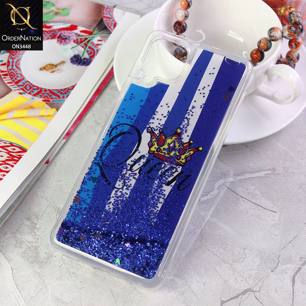 Samsung Galaxy A12 Cover - Design1 - Rainbow Series Design Soft Silicone Bling Sparkle Moving  Liquid Glitter Case
