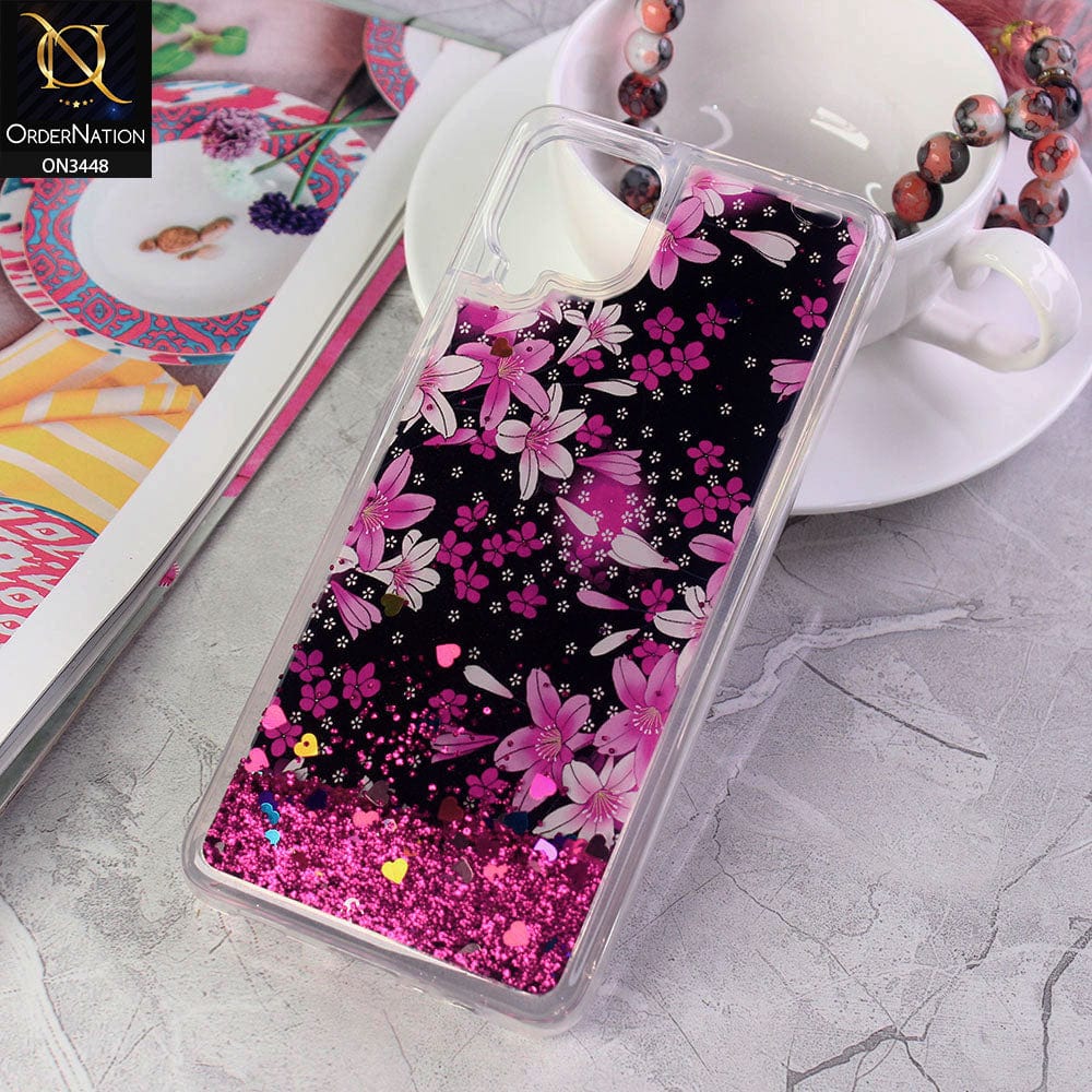 Samsung Galaxy A12 Nacho Cover - Design2 - Rainbow Series Design Soft Silicone Bling Sparkle Moving  Liquid Glitter Case