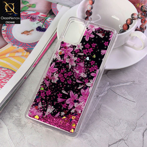 Samsung Galaxy A51 Cover - Design2 - Rainbow Series Design Soft Silicone Bling Sparkle Moving  Liquid Glitter Case