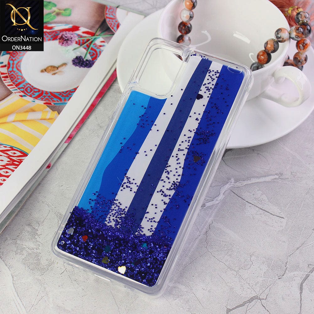 Samsung Galaxy A51 Cover - Design4 - Rainbow Series Design Soft Silicone Bling Sparkle Moving  Liquid Glitter Case