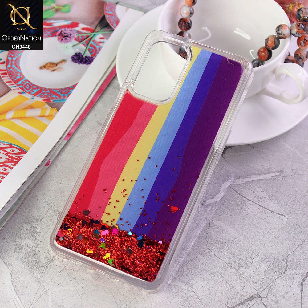 Vivo V21e Cover - Design3 - Rainbow Series Design Soft Silicone Bling Sparkle Moving  Liquid Glitter Case