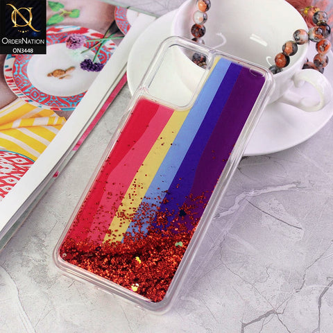 Vivo Y21e Cover - Design3 - Rainbow Series Design Soft Silicone Bling Sparkle Moving  Liquid Glitter Case