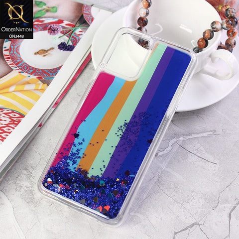 Vivo Y21a Cover - Design5 - Rainbow Series Design Soft Silicone Bling Sparkle Moving  Liquid Glitter Case