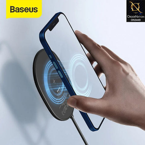 Black - Baseus Light Magnetic Wireless Charger Cable 1.5m Fast Charge USB Type-C 15W