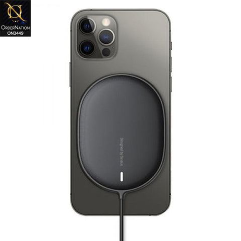 Black - Baseus Light Magnetic Wireless Charger Cable 1.5m Fast Charge USB Type-C 15W
