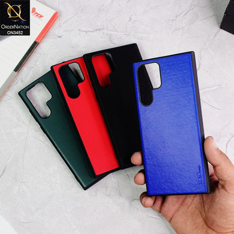 Samsung Galaxy S22 Ultra 5G Cover - Green - New GKS Design Creative Series Soft Border TPU Leather Case