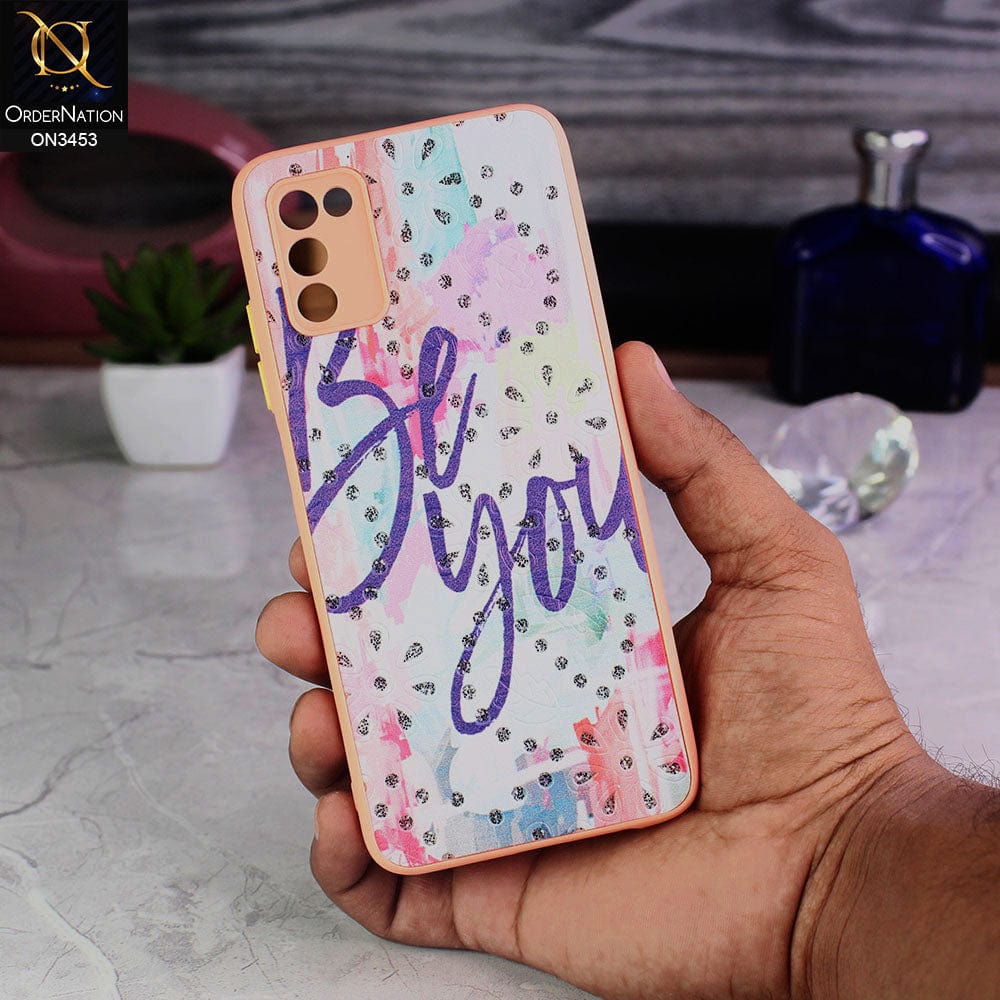 Samsung Galaxy M02s Cover - Design 3 - Cute Trendy Design Diamond Glitter Camera Protection Soft Case