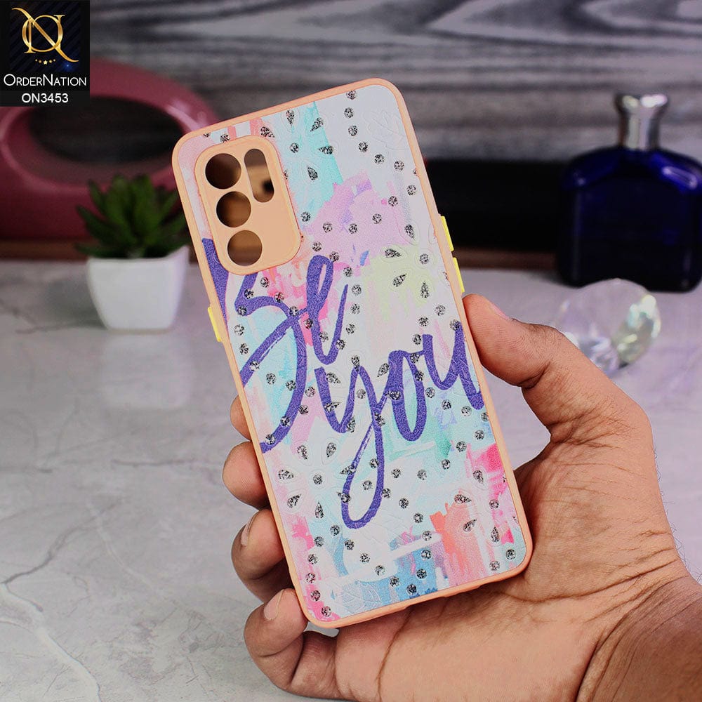 Oppo Reno 6 Cover - Design 3 - Cute Trendy Design Diamond Glitter Camera Protection Soft Case