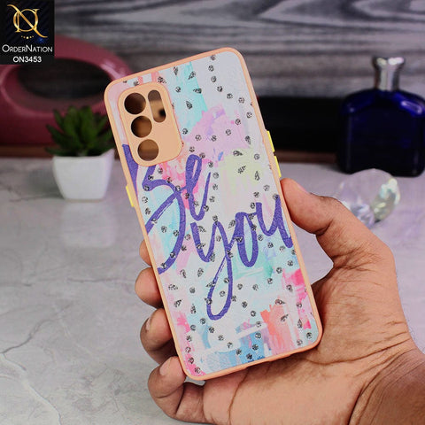 Oppo Reno 6 Cover - Design 3 - Cute Trendy Design Diamond Glitter Camera Protection Soft Case