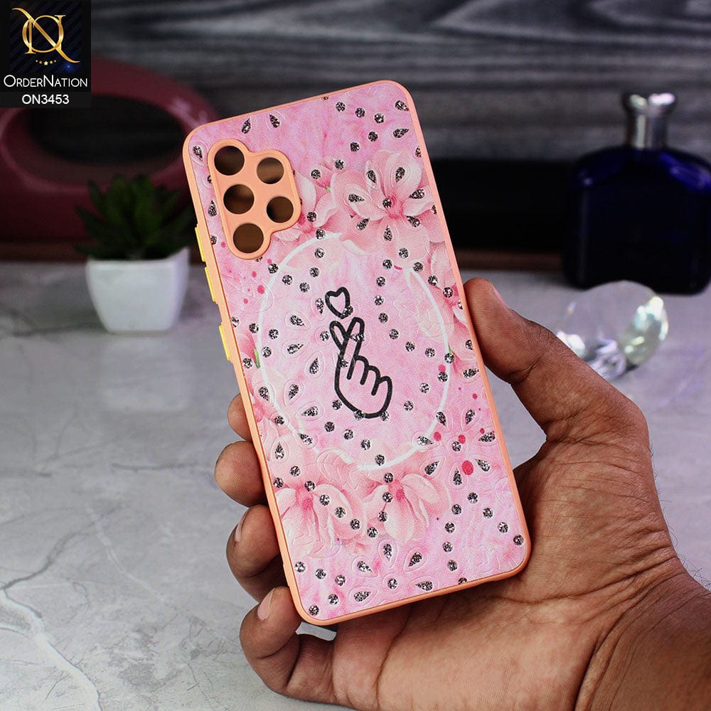 Samsung Galaxy A32 Cover - Design 2 - Cute Trendy Design Diamond Glitter Camera Protection Soft Case