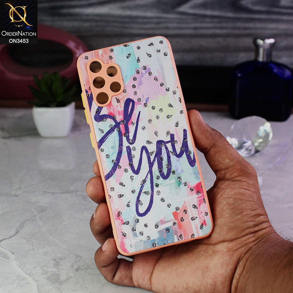 Samsung Galaxy A32 Cover - Design 3 - Cute Trendy Design Diamond Glitter Camera Protection Soft Case